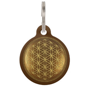 BLUME DES LEBENS - Heilige Geometrie Medaillon 1 Haustiermarke