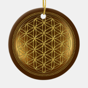 BLUME DES LEBENS - Heilige Geometrie Medaillon 1 Keramik Ornament