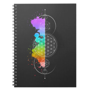 Blume des Lebens - Heilige Geometrie - Mond - Chak Notizblock