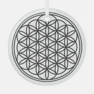 BLUME DES LEBENS - Heilige Geometrie Symbol Kontur Ornament Aus Glas