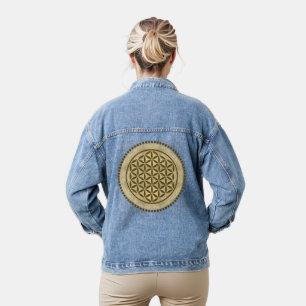 BLUME DES LEBENS - Heilige Geometrie Symbol Kunst Jeansjacke