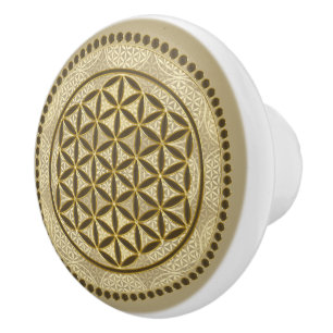BLUME DES LEBENS - Heilige Geometrie Symbol Kunst  Keramikknauf