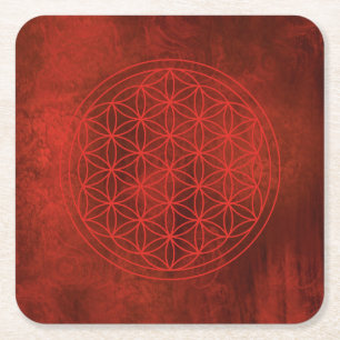 Blume des Lebens, heilige Geometrie, Zen, Chakra,  Rechteckiger Pappuntersetzer