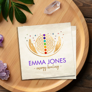 Blume des Lebens, Heilung der Hände, Chakren Quadratische Visitenkarte