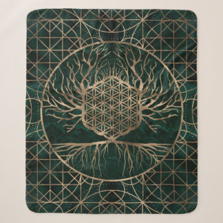 Blume des Lebens im Baum von Leben Malachit und Sherpadecke