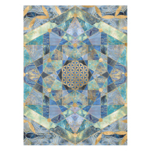 Blume des Lebens in der Heiligen Geometrie Tischdecke