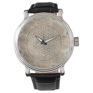 Blume des Lebens in Lotus Dot Armbanduhr