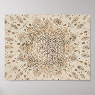 Blume des Lebens in Lotus Dot Poster
