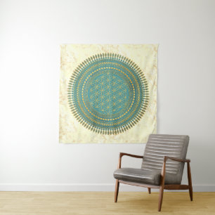 Blume des Lebens - Indigene Mandala 1 Wandteppich