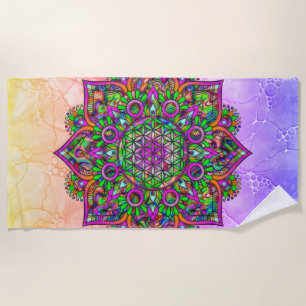 Blume des Lebens - Indische Mandala 1 Strandtuch