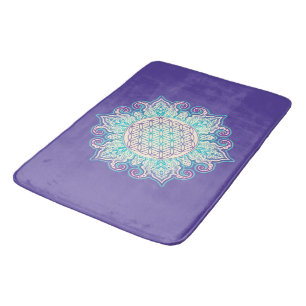 Blume des Lebens - Indische Mandala 2 Badematte