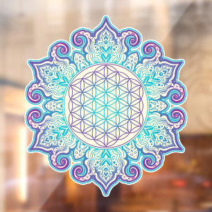 Blume des Lebens - Indische Mandala 2 Fensteraufkleber