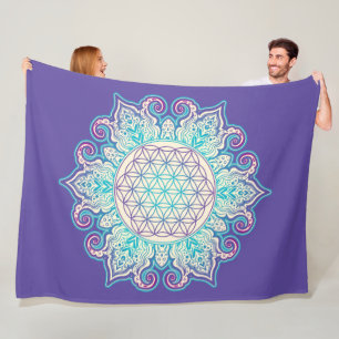 Blume des Lebens - Indische Mandala 2 Fleecedecke