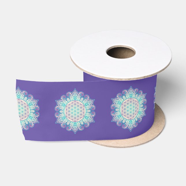Blume des Lebens - Indische Mandala 2 Satinband (Spule)