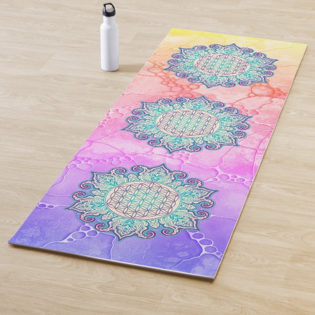 Blume des Lebens - Indische Mandala 2 Yogamatte (Beispiel)