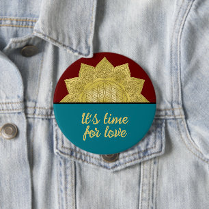 Blume des Lebens - Indische Mandala 4 Button