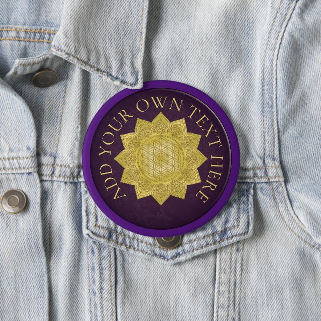 Blume des Lebens - Indische Mandala 4 Button (Beispiel)
