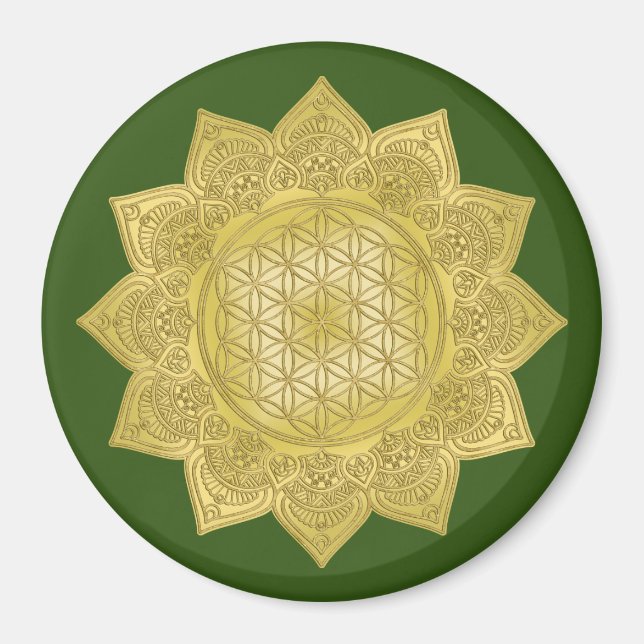 Blume des Lebens - Indische Mandala 4 Magnet (Vorne)