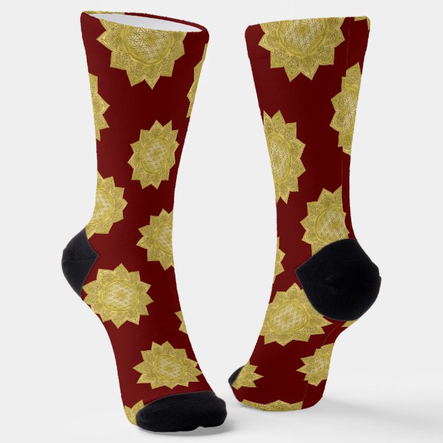 Blume des Lebens - Indische Mandala 4 Socken (Gewinkelt)