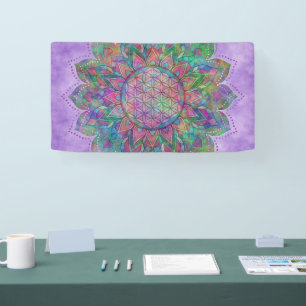 Blume des Lebens - Indischer Mandala 7c Banner