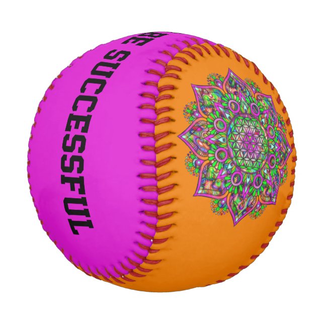 Blume des Lebens - Indisches Mandala 1 Baseball (Schrägansicht)