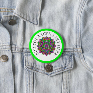Blume des Lebens - Indisches Mandala 1 Button