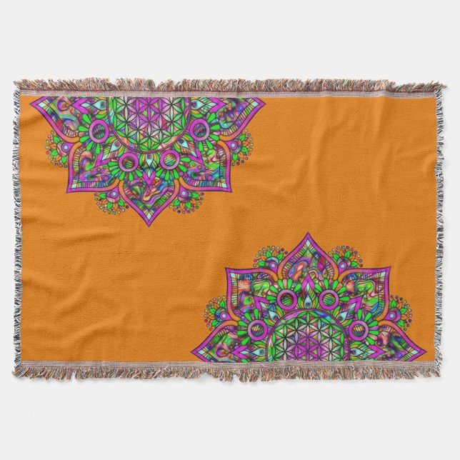 Blume des Lebens - Indisches Mandala 1 Decke (Vorderseite)