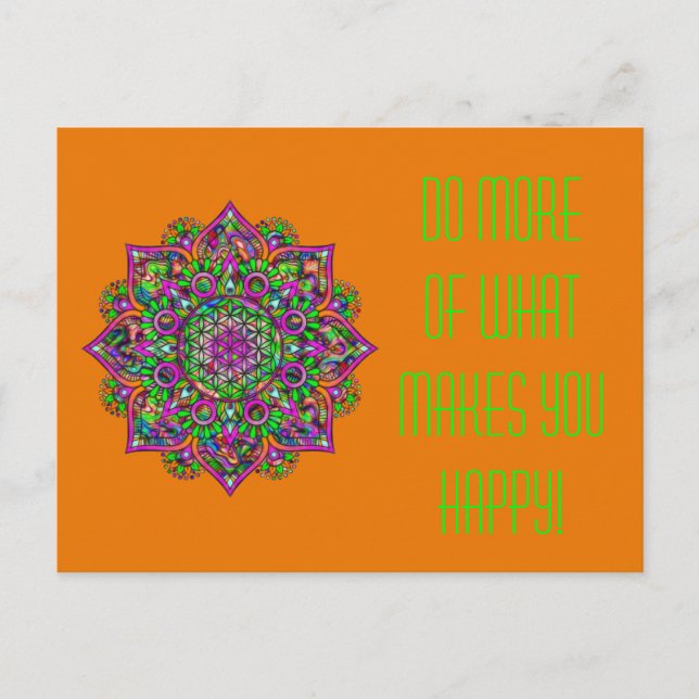 Blume des Lebens - Indisches Mandala 1 Postkarte (Vorderseite)