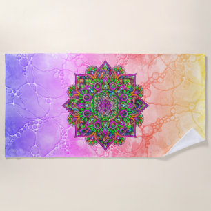 Blume des Lebens - Indisches Mandala 1 Strandtuch
