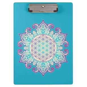 Blume des Lebens - Indisches Mandala 2 Klemmbrett