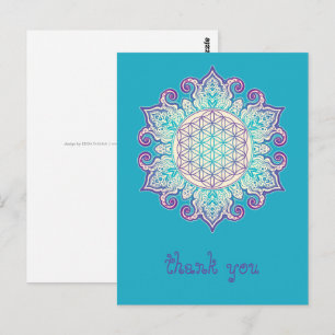 Blume des Lebens - Indisches Mandala 2 Postkarte