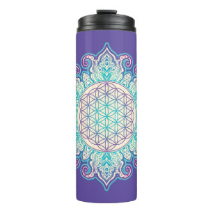 Blume des Lebens - Indisches Mandala 2 Thermosbecher