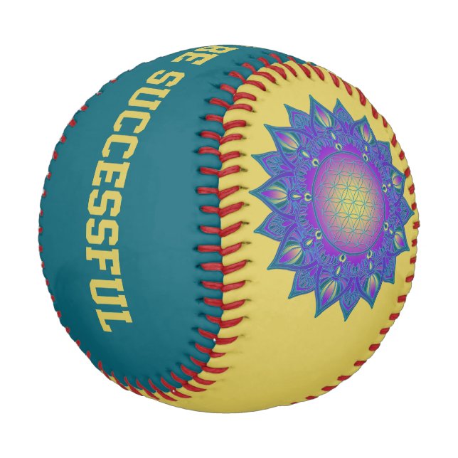 Blume des Lebens - Indisches Mandala 3 Baseball (Schrägansicht)