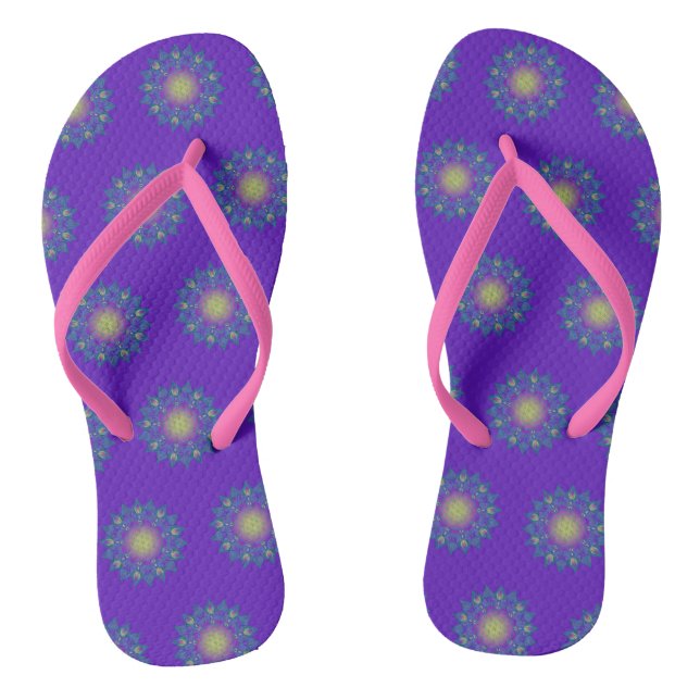 Blume des Lebens - Indisches Mandala 3 Flip Flops (Fußbett)