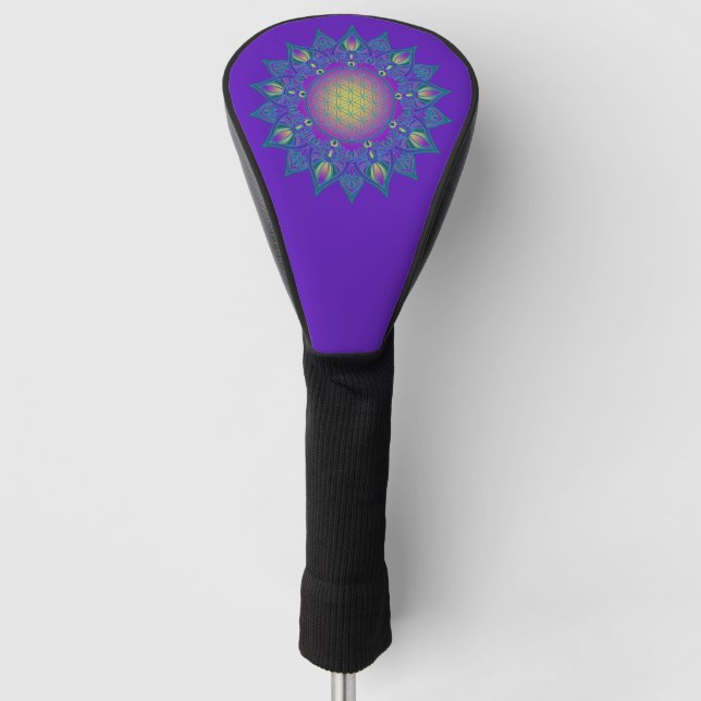 Blume des Lebens - Indisches Mandala 3 Golf Headcover (Vorderseite)