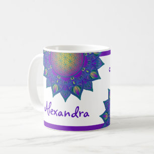 Blume des Lebens - Indisches Mandala 3 Kaffeetasse