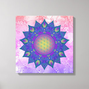 Blume des Lebens - Indisches Mandala 3 Leinwanddruck