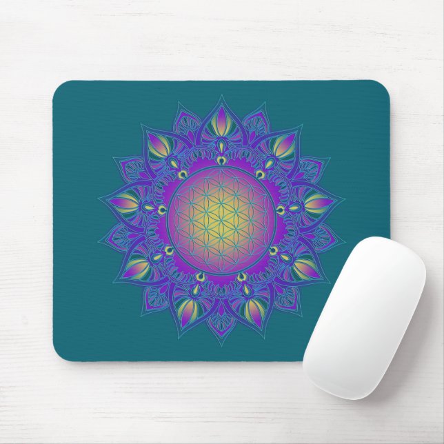 Blume des Lebens - Indisches Mandala 3 Mousepad (Mit Mouse)