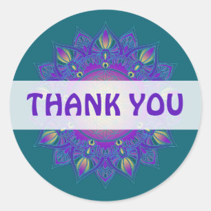 Blume des Lebens - Indisches Mandala 3 Runder Aufkleber