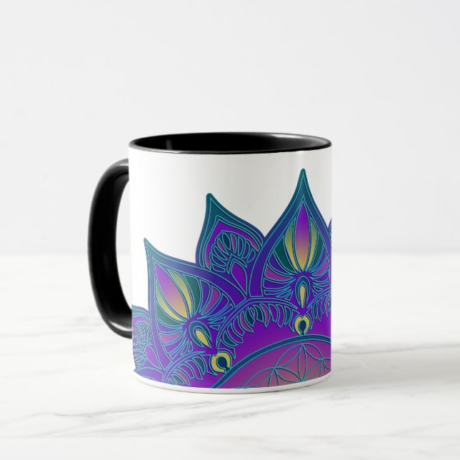 Blume des Lebens - Indisches Mandala 3 Tasse (Vorderseite Links)