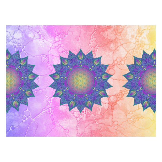 Blume des Lebens - Indisches Mandala 3 Tischdecke (Vorderseite (Horizontal))