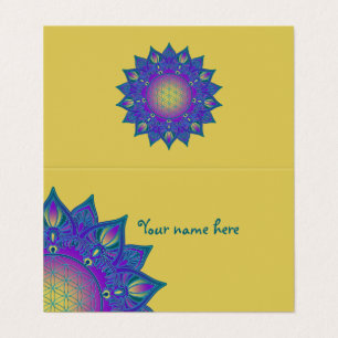 Blume des Lebens - Indisches Mandala 3 Visitenkarten