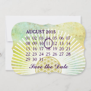 Blume des Lebens - Kalender für den Monat Save The Date
