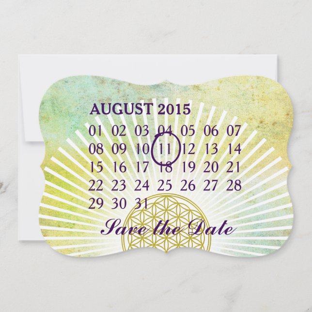 Blume des Lebens - Kalender für den Monat Save The Date (Vorderseite)