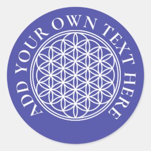 BLUME DES LEBENS - Kontur des Geometriezeichens "S Runder Aufkleber