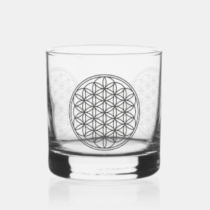 BLUME DES LEBENS - Kontur des Geometriezeichens "S Whiskyglas