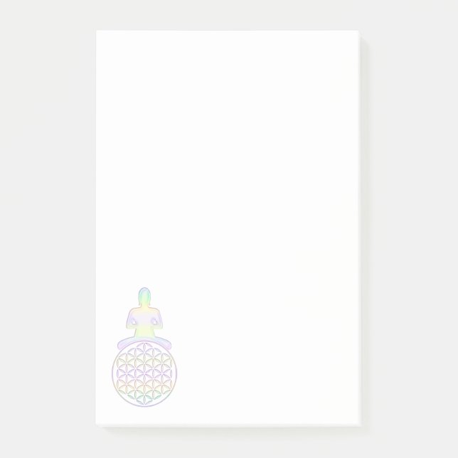 Blume des Lebens / Lebensgefühl - Buddha Post-it Klebezettel (Vorderseite)