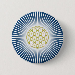 Blume des Lebens / Lebensgefühl - Gold Button