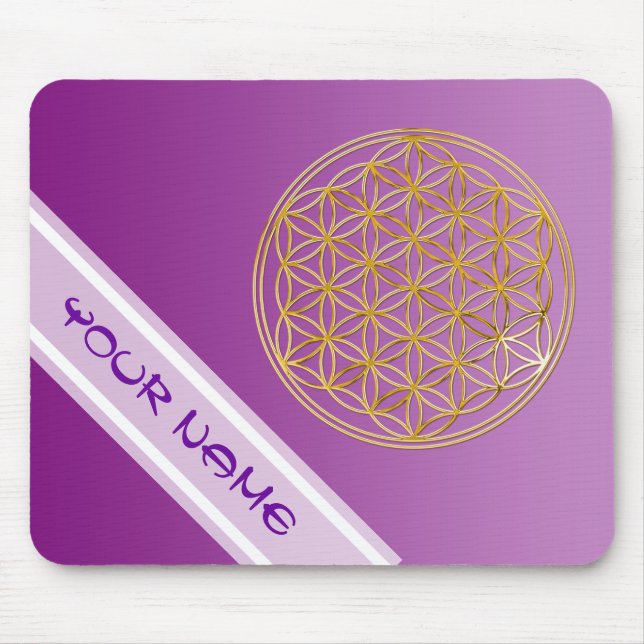 Blume des Lebens / Lebensgefühl - Gold Mousepad (Vorne)