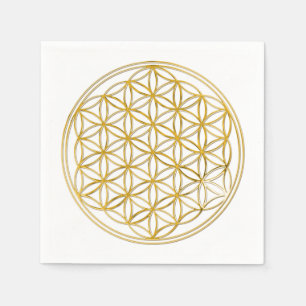 Blume des Lebens / Lebensgefühl - Gold Serviette